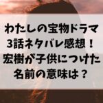 わたしの宝物ドラマ3話ネタバレ感想！宏樹が子供につけた名前の意味は？